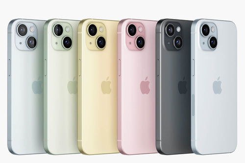 Apple iPhone 15 all colours - Blue, Green, Yellow, Pink, Black, White