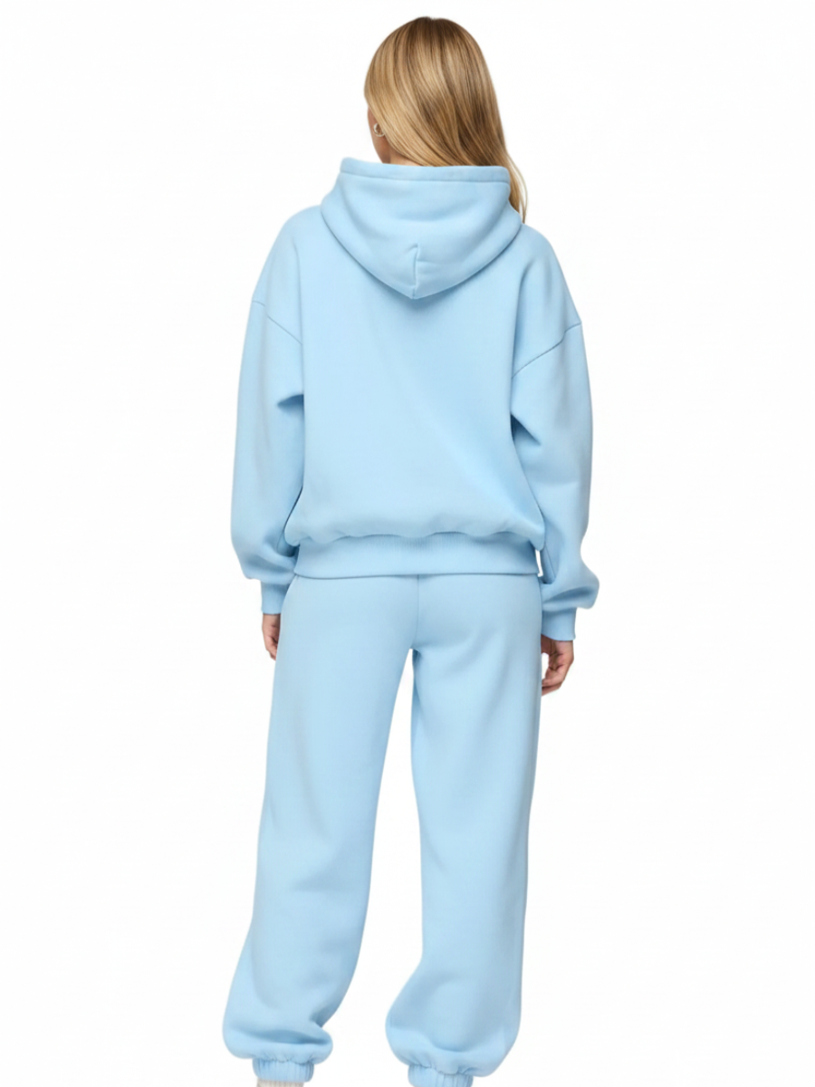Back View - Heart Logo Hoodie & Jogger Tracksuit Set