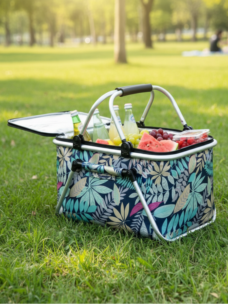 Cooler Basket Open at Picnic