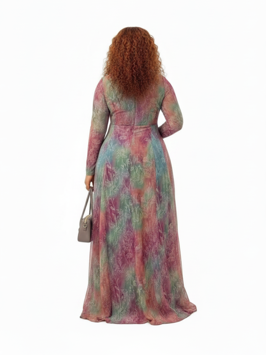 Multicolour Floral Maxi Dress - Back View