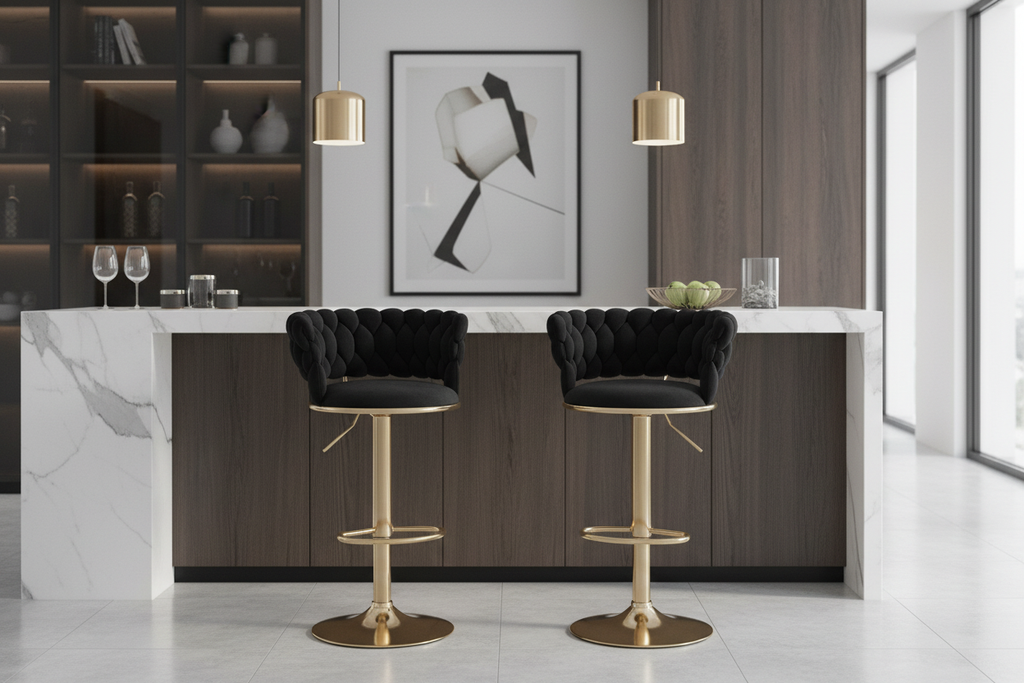 Two bar stools luxury kitchen