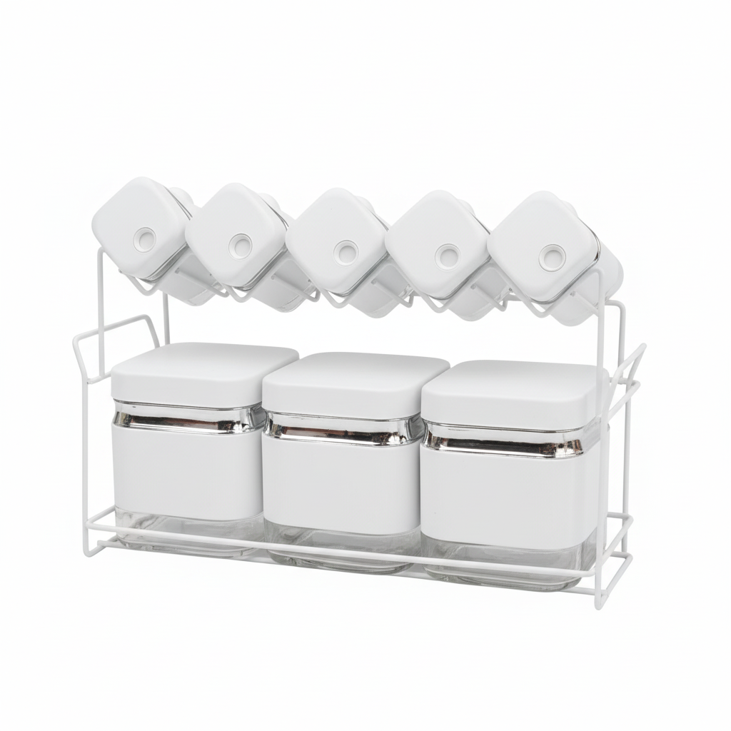 White Spice Jar Set